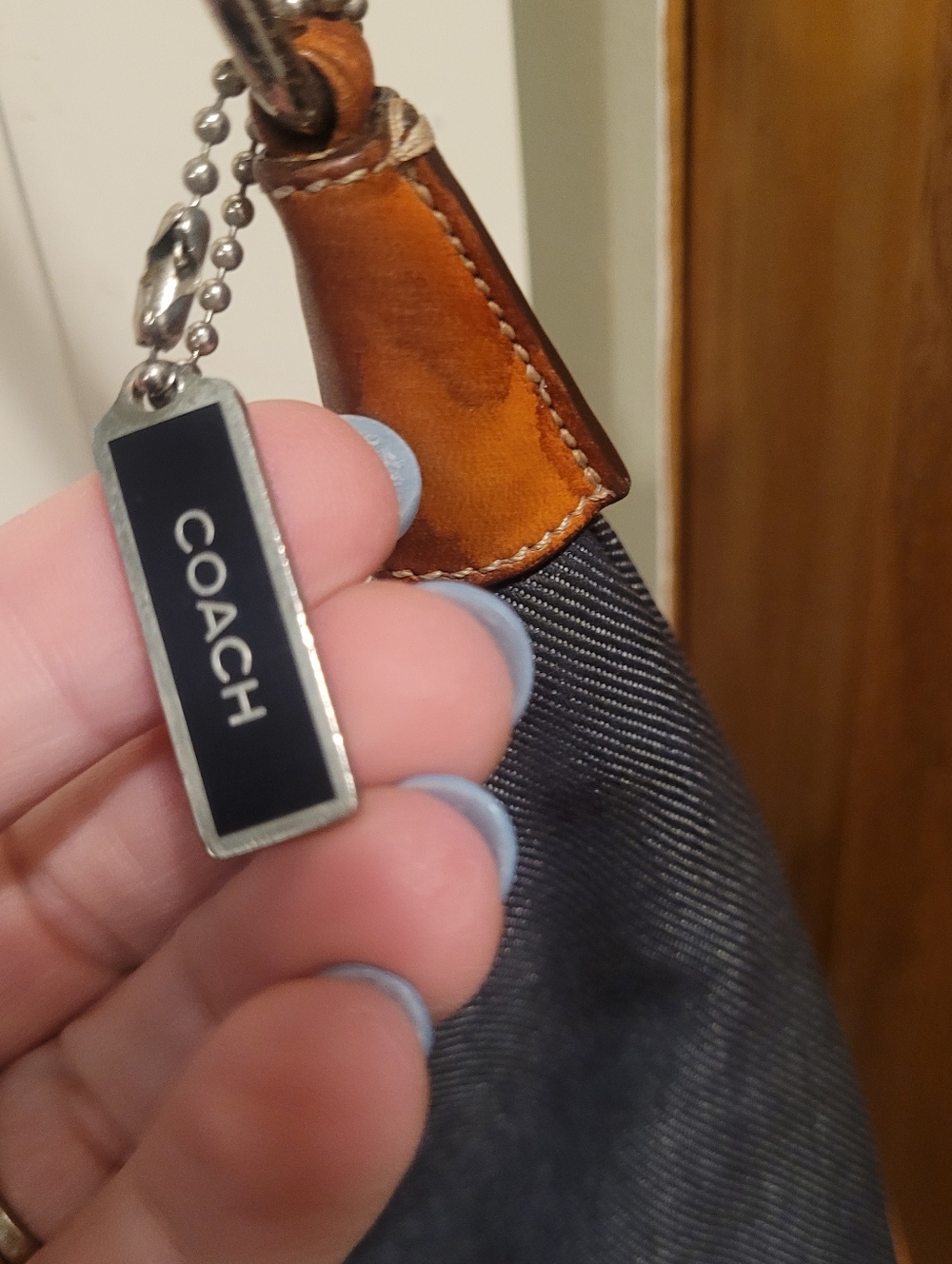 Vintage Coach Hamptons Denim Clip Hobo Bag Small Y2K 90s - Picture 4 of 16